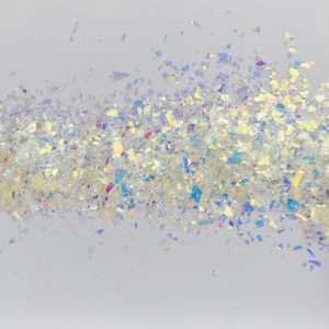 Clear Iridescent Glitter Shards Yume Kawaii Resin Supplies Nail Art Decoden Slime - 10 grams