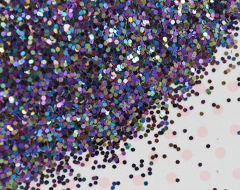 Iridescent Black Chameleon Dark Rainbow Iridescent Glitter Resin Supplies Nail Art Decoden Slime - 5 grams