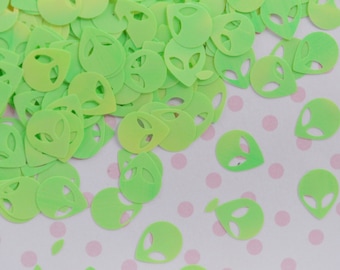 10mm Alien Iridescent Green Pastel Goth Creepy Cute Kawaii Glitter Resin Supplies Nail Art Slime Decoden Sequins - 5 grams