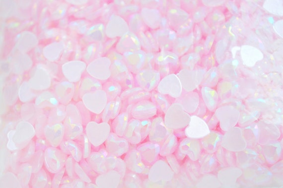 6mm AB Jelly Iridescent Pastel Pink Kawaii Heart Rhinestone | Etsy