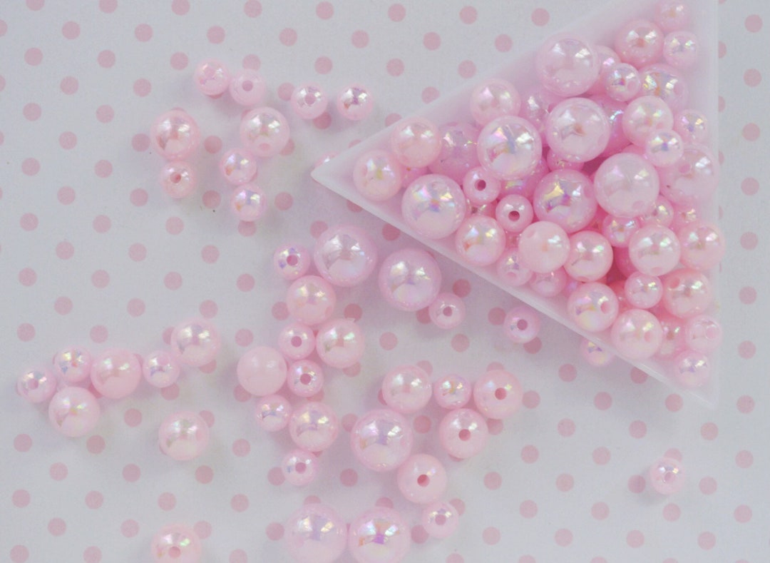 6mm-10mm Pastel Pink AB Iridescent Kawaii Pearl Beads Hime - Etsy
