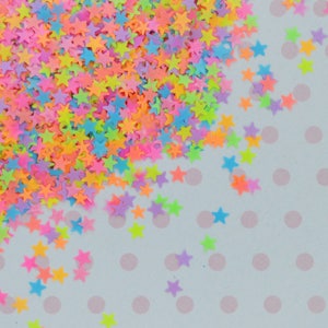 3mm Kawaii Neon Rainbow Star Mix Glitter Resin Supplies Nail Art Decoden Slime 5 grams image 5