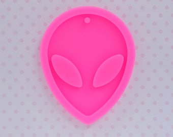 72mm BIG Alien Head UFO ET Pendant Kawaii Flatback Silicone Resin Mold