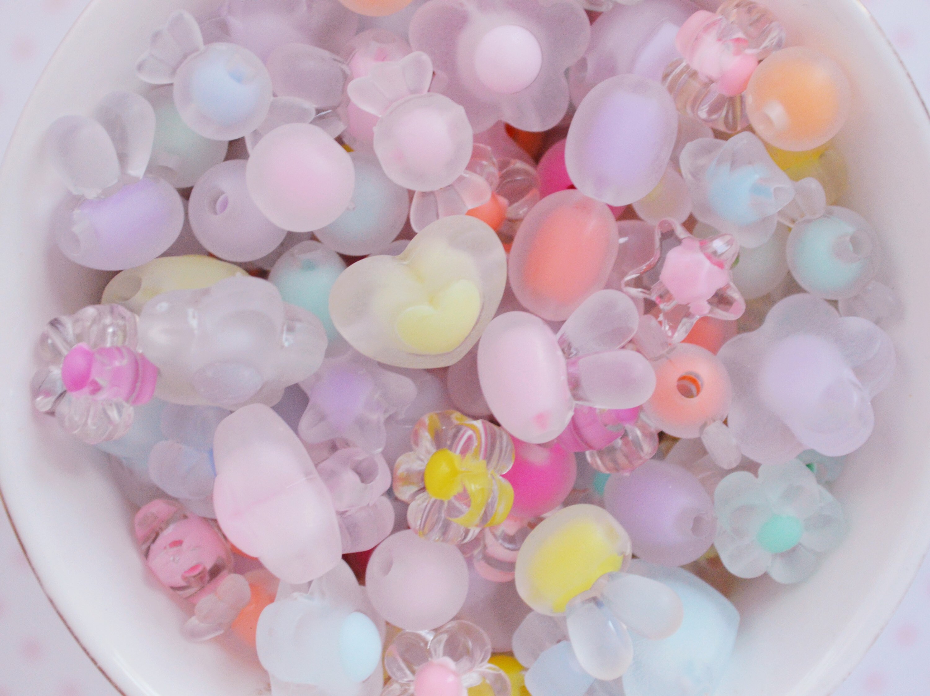 Beads 8mm Kawaii Beads Pastel Flower Beads Pastel Beads for 