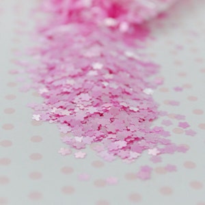 3mm Kawaii Pastel Pink Pearlescent Sakura Cherry Blossom Glitter Resin Supplies Nail Art Decoden Slime 5 grams image 4