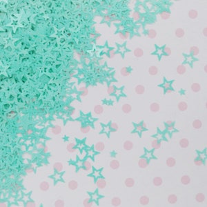 6mm Kawaii Mint Grün Hohlstern Glitzer Resin Zubehör Nail Art Decoden Slime - 5 Gramm