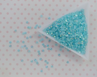 3mm Kawaii Pastel Blue Iridescent AB Jelly Rhinestone Decoden Nail Art Jewelry Supplies - 5 grams