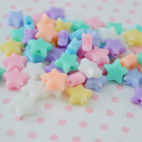 8mm Kawaii Pastel Rainbow Heart-shaped Beads 50 Piece Set - Etsy