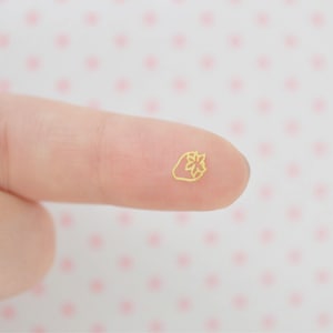 Forniture per nail art in resina glitterata Ichigo color oro kawaii minuscolo da 6 mm - set da 50