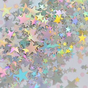 Resina glitter holográfica Kawaii prateada iridescente de tamanhos variados, 3 mm-10 mm, suprimentos para nail art, slime, Decoden - 5 gramas