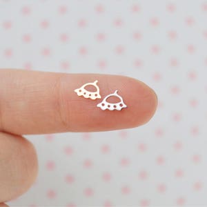 8mm Tiny Kawaii Metallic Gold or Silver Space UFO Metal Glitter Resin Supplies Nail Art Decoden - set of 50