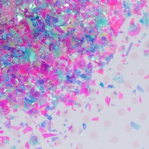 Pink Lila Blau irisierende Glitter Flake Shards Yume Kawaii Decoden Nail Slime Lieferungen - 5 gramms