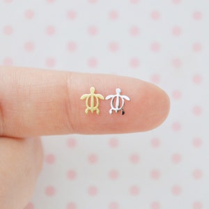6mm Kawaii Tiny Metallic Gold or Silver Turtle Metal Glitter Nail Art Resin Supplies Decoden - set of 50