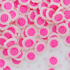 10mm Kawaii Fishcake Maki Sushi Roll Ramen Pink White Japanese Food Sprinkle Polymer Clay Resin Supplies Nail Art Decoden Slime - 10 grams