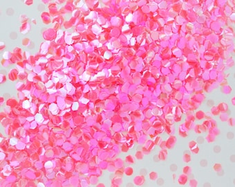 3mm Kawaii Hot Pink Blue Bright Iridescent Mermaid Fish Scale Circle Glitter Resin Supplies Nail Art Decoden Slime - 5 grams