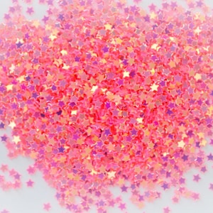 Pink Irisierende Sterne Glitzer Harz Zubehör Nail Art Decoden Slime - 10 Gramm