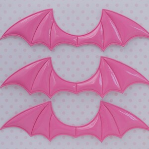 140mm HUGE Bat Wing Pink Pastel Goth Creepy Cute Halloween Wings Kawaii Appliqué - set of 3