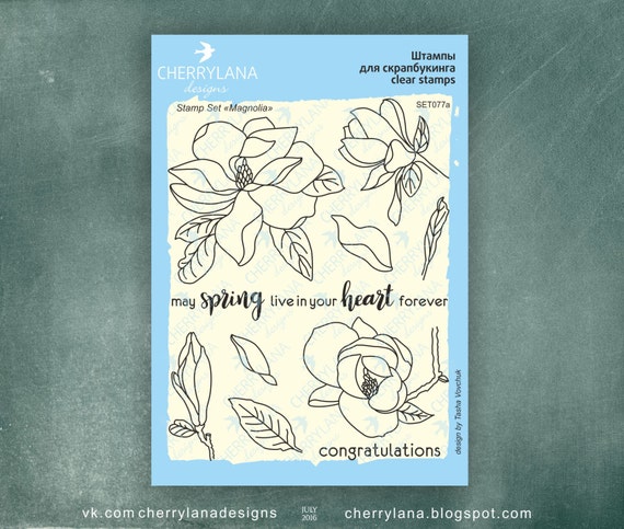 Magnolia Accessory Background and Text Stamps