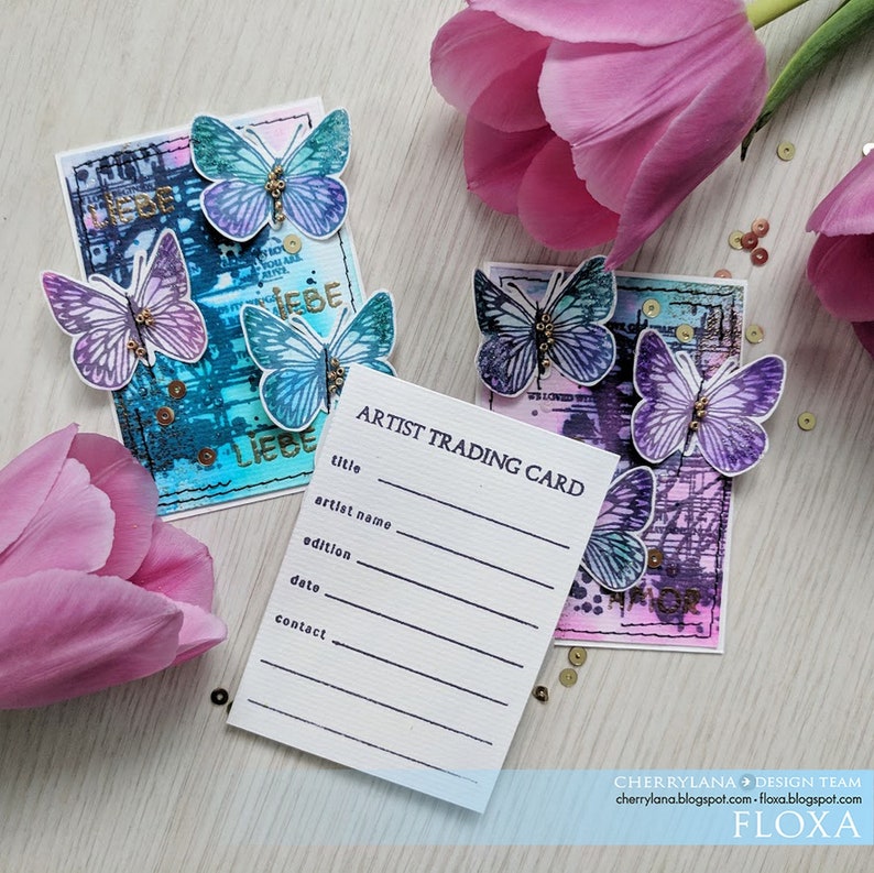 ATC ACEO Stamp Artist Trading Card Back Rubber Clear Etsy