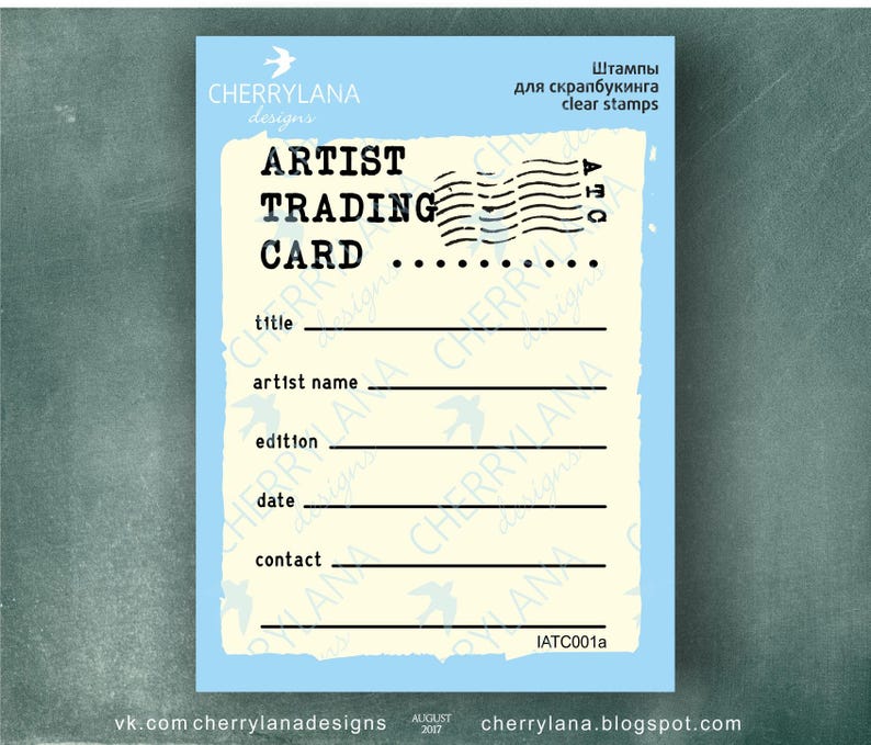 ATC ACEO Stamp Artist Trading Card Back Rubber Clear Etsy
