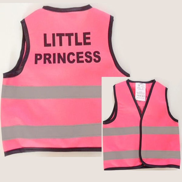 Little Princess Pink Child Reflective Vest Safety Hi Viz Waistcoat Printed Safety Protective Sports Wear High Visibility 6 mo - 3 yrs