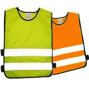 Child Baby Reflective Orange Vest Tabard Apron Style HiViz Waistcoat Hi Vis Visibility Size 6-8 Medium Children Clothing Safety Sports Wear