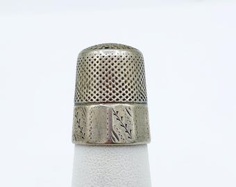 Antiker 1800er Sterling Silber Fingerhut Sz9 #818