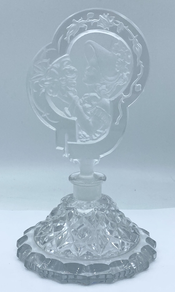 Vintage Clear Czech Glass Perfume Bottle Oversize… - image 2