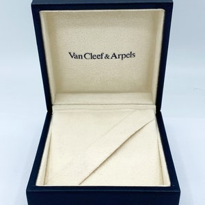 Authentic Vintage Van Cleef & Arpels Black Jewelry Hinged Presentation Box