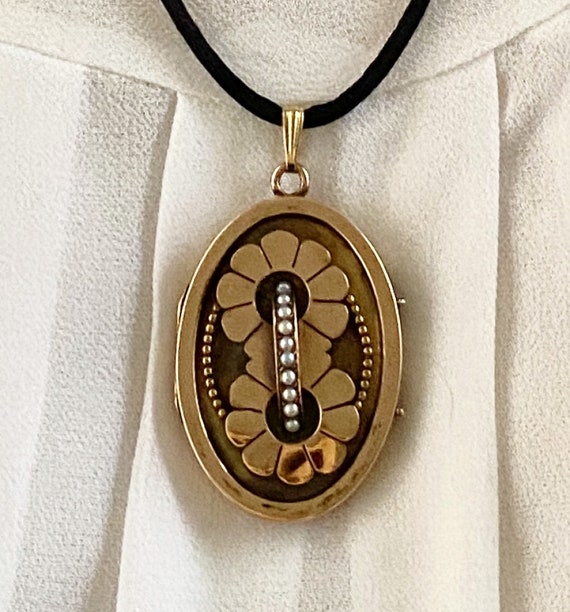 アンティーク ビクトリア朝 14K ローズ ゴールド & シード アンティーク ビクトリア朝 14K ローズ ゴールド & シード
