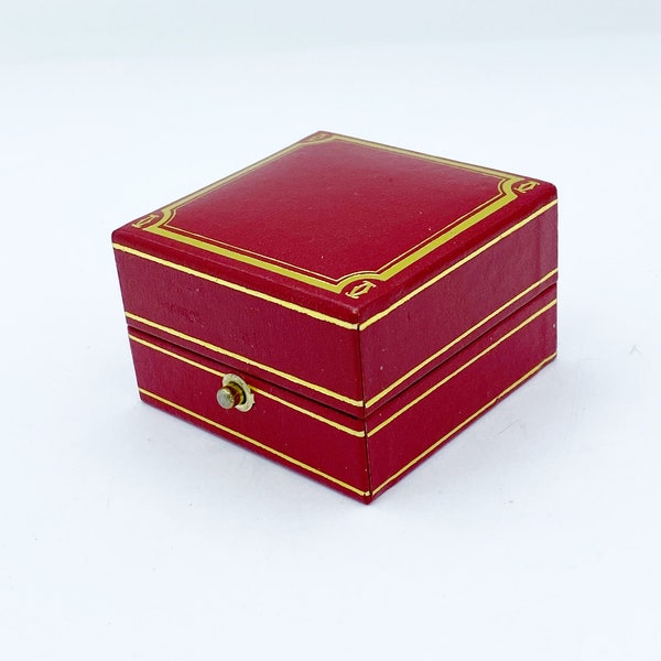 Authentic Red Cartier Les Must de Ring Presentation Push Button Box Empty