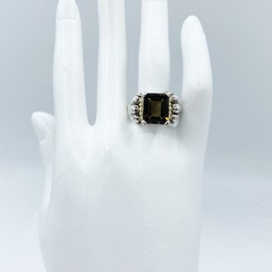 Beautiful LAGOS Caviar 18k & Sterling Smoky Quartz Ring Sz 9