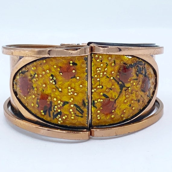 Matisse Renoir Copper & Gold Enamel Clamper Cuff … - image 1