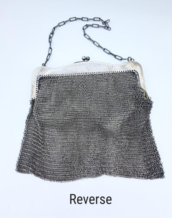 Antique Edwardian German Silver Mesh Purse - image 2