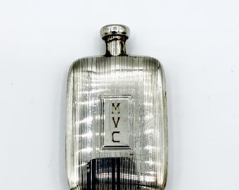 Vintage Thomae Srebrna torebka z monogramem, butelka na perfumy