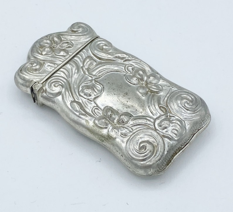 Antique Art Nouveau Sterling Match Safe Vesta W Floral Motif - Etsy