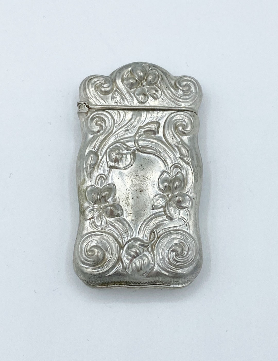 Antique Art Nouveau Sterling Match Safe Vesta W Floral Motif - Etsy