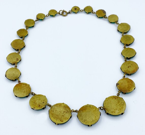 Art Deco Green Vauxhall Glass Graduated Necklace … - image 5
