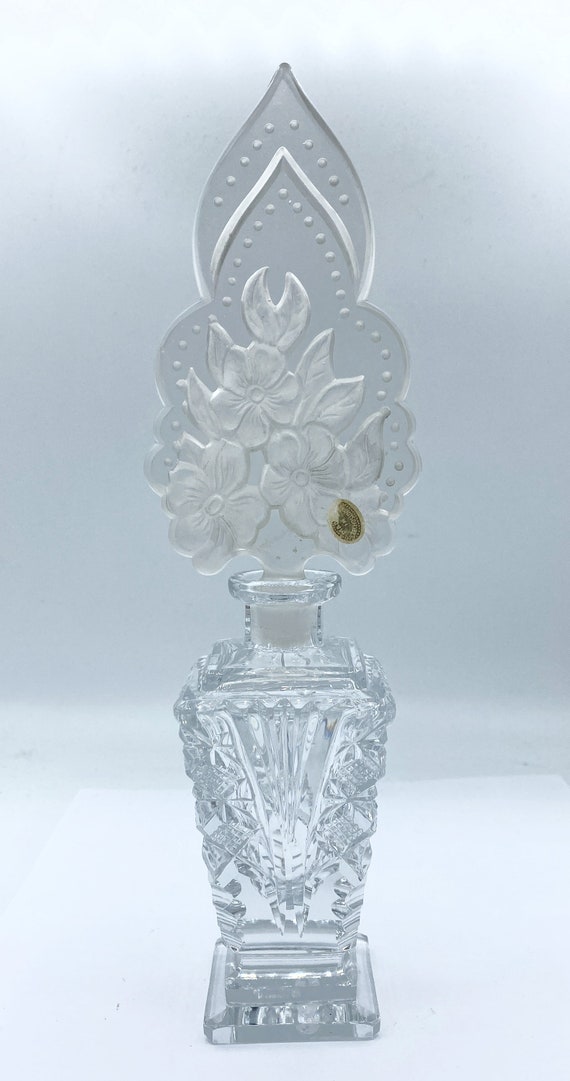 Antique Art Deco Clear Czech Glass Perfume Bottle… - image 3