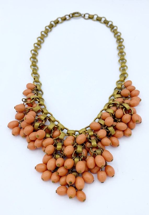 Vintage 1930s Lush Salmon-Colored Celluloid Beade… - image 3