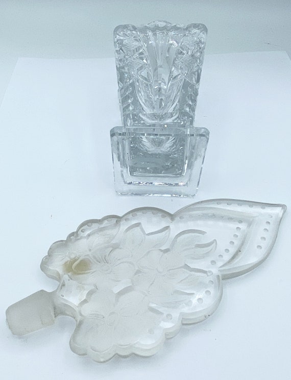 Antique Art Deco Clear Czech Glass Perfume Bottle… - image 6
