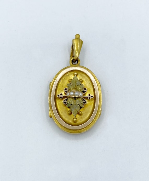 Large Antique Victorian 14k Yellow, Rose, Green Go