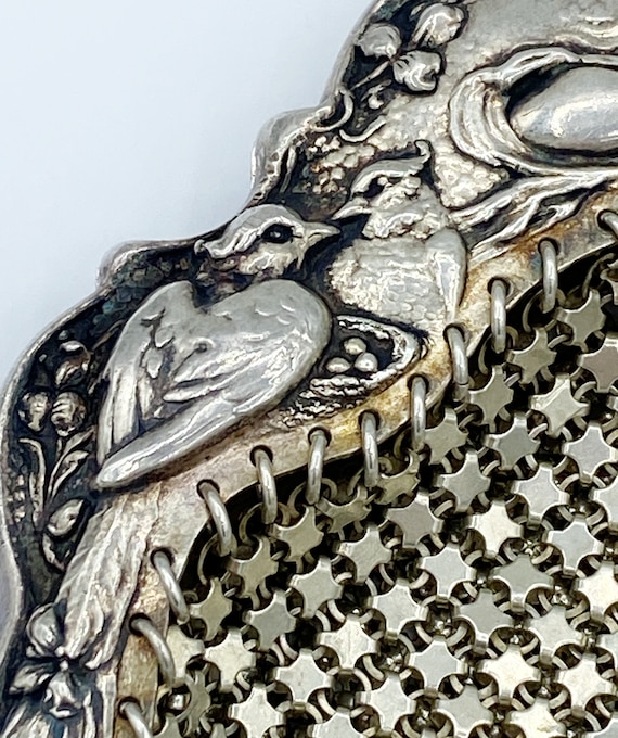 Antique Art Nouveau Sterling Silver Chatelaine Pu… - image 3