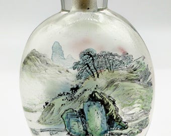Frasco de rapé chinês vintage em estilo Art Déco