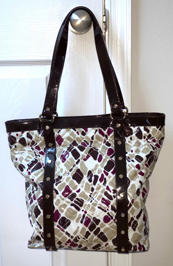 Large Tory Burch Multi-colored Patent Leather Tote W/ Dust Bag - Etsy Norway