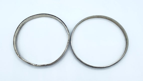 2 Pc Vintage Sterling Silver Bangle Bracelet Lot … - image 3