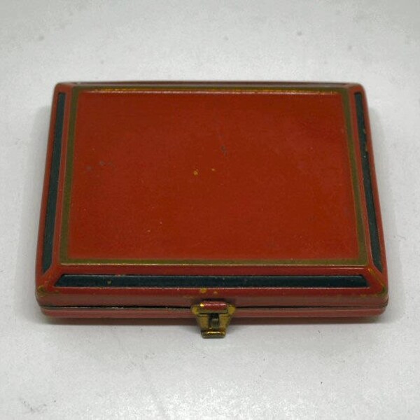 Vintage Red Enamel Powder & Rouge Compact Le Jasmine de Corday