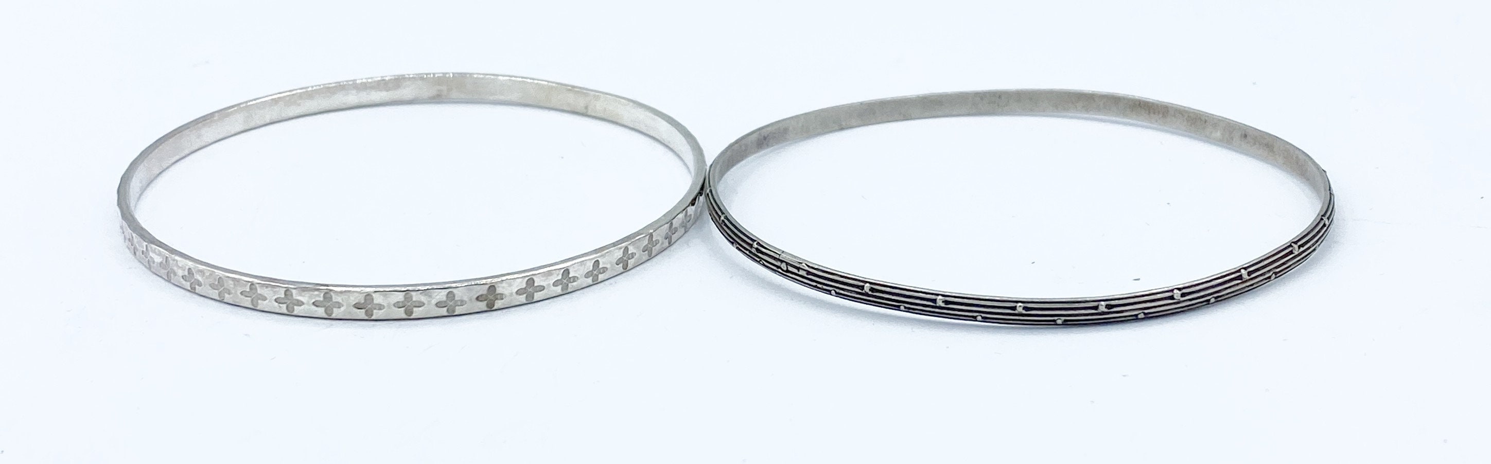 Lot De 2 Bracelets En Argent Massif Vintage - Style Ancien - Occasion à Personnaliser