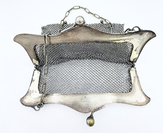 Antique Edwardian German Silver Mesh Purse - image 4