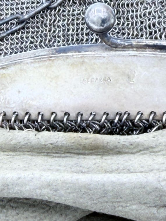 Antique Edwardian German Silver Mesh Purse - image 4